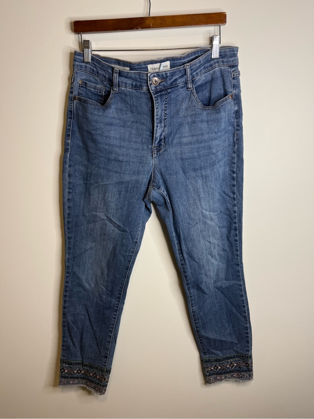 Tribal Light Blue Audrey Mid-Rise Slim Ankle Jeans size 12